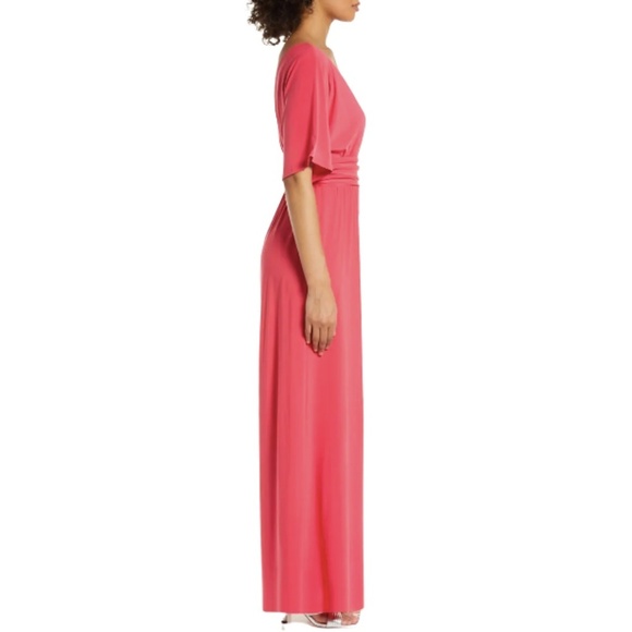 NEW Eliza J V Neck Wide Leg Jumpsuit in Pink Sz. 8 - Picture 3 of 6
